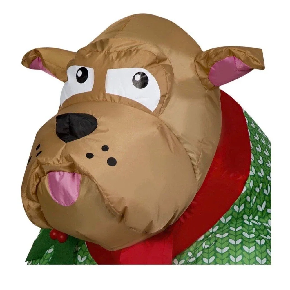 3ft Festive Holiday English Bulldog Airblown Inflatable